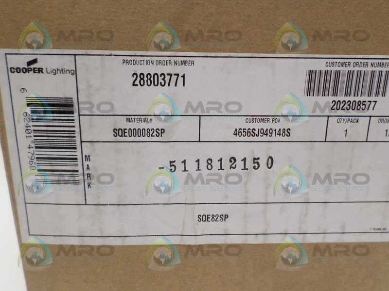 COOPER 28803771 SQE82SP LIGHT SOCKET ASSEMBLY NSFS