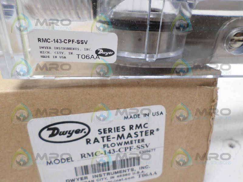 DWYER RMC-143-CPF-SSV FLOW METER *NEW IN BOX*