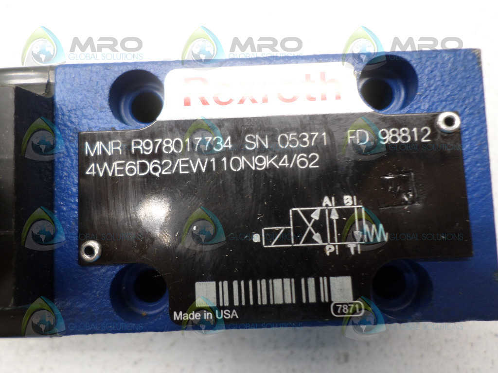 REXROTH 4WE6D62/EW110N9K4/62 DIRECTIONAL VALVE *NEW NO BOX*