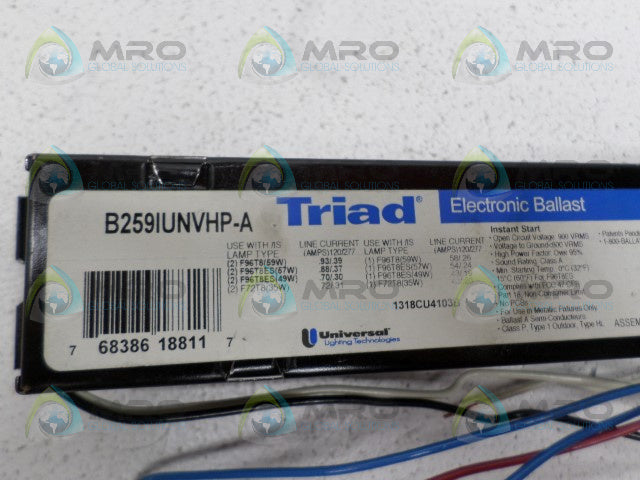 TRIAD B259IUNVHP-A ELECTRONIC BALLAST *NEW NO BOX*