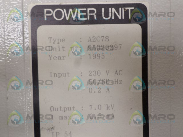 SIMCO A2C7S POWER UNIT 230VAC *NEW NO BOX*