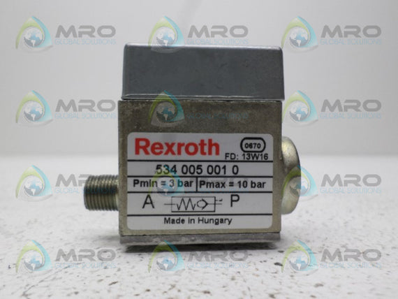 REXROTH 5340050010 PNEUMATIC PILOT CHECK VALVE *NEW NO BOX*