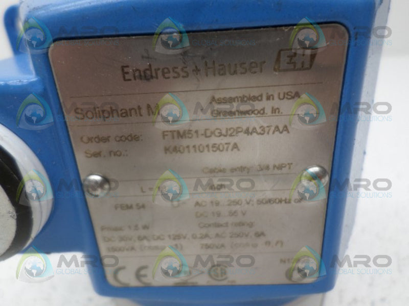 ENDRESS+HAUSER SOLIPHANT M FTM51-DGJ2P4A37AA  NSNP