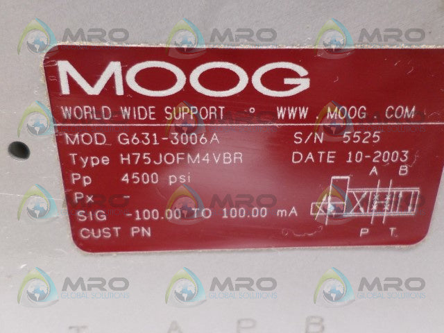 MOOG G631-3006A H75JOFM4VBR VALVE *NEW NO BOX*