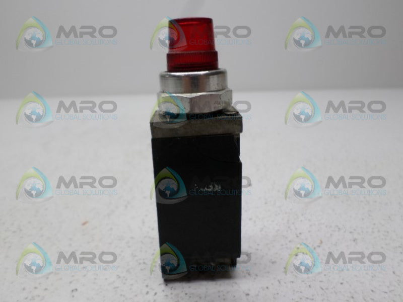 ALLEN BRADLEY 800T-PST16 SER. C RED PUSH TO TEST PILOT LIGHT *USED*