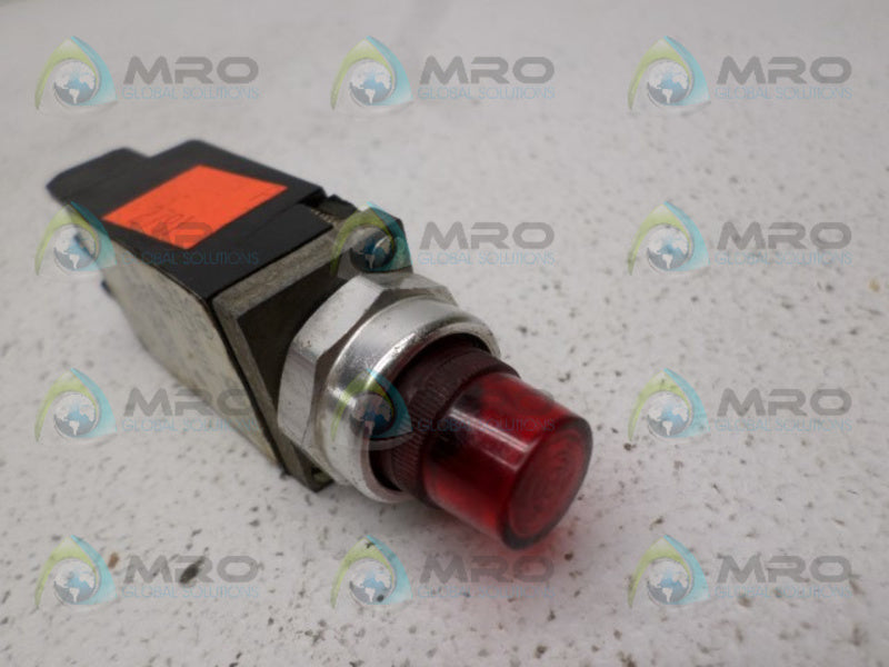 ALLEN BRADLEY 800T-PST16 SER. C RED PUSH TO TEST PILOT LIGHT *USED*