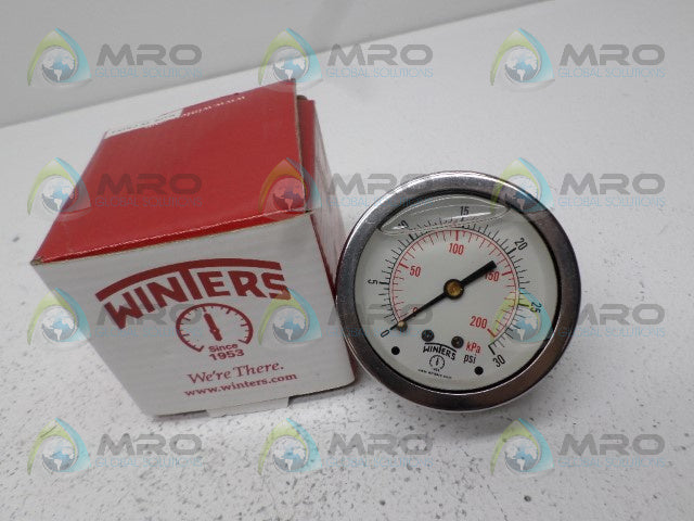 WINTERS PFQ902 PRESSURE GAUGE 0-30 PSI 0-200 KPA *NEW IN BOX*