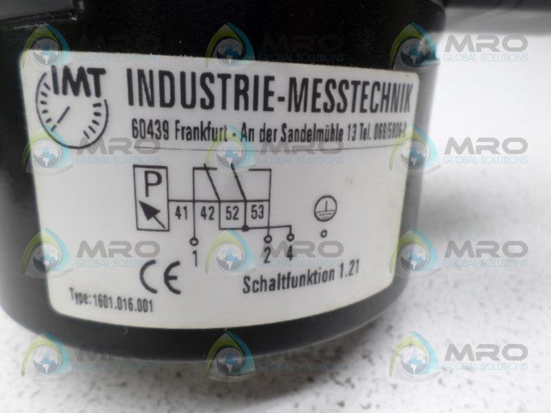 IMT 1601.016.001 PRESSURE GAUGE 1.0-0 BAR  NSNP