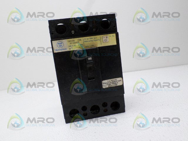 WESTINGHOUSE CAH3150 CIRCUIT BREAKER 150A *USED*