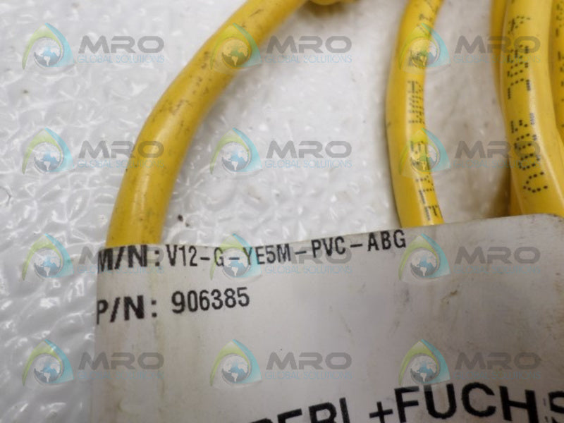 PEPPERL+FUCHS V12-G-YE5M-PVC-ABG CABLE CONNECTOR *NEW NO BOX*