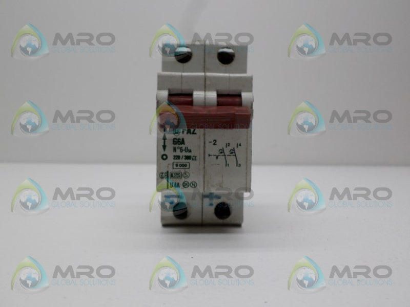 KLOCKNER MOELLER FAZ-G6A-2 CIRCUIT BREAKER 6A *USED*