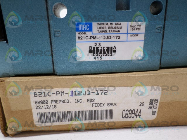 MAC 821C-PM-112JD-172 SOLENOID VALVE *NEW IN BOX*