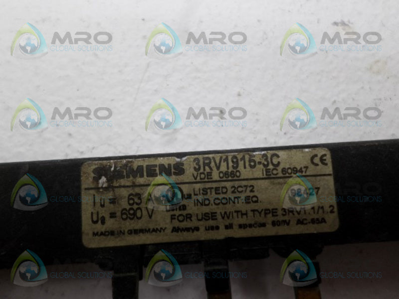 SIEMENS 3RV1915-3C AUXILIARY LINE SIDE FEEDER BAR  NSNP