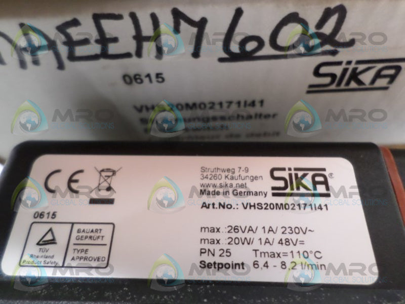 SIKA VHS20M02171I41 FLOW SWITCH *NEW IN BOX*