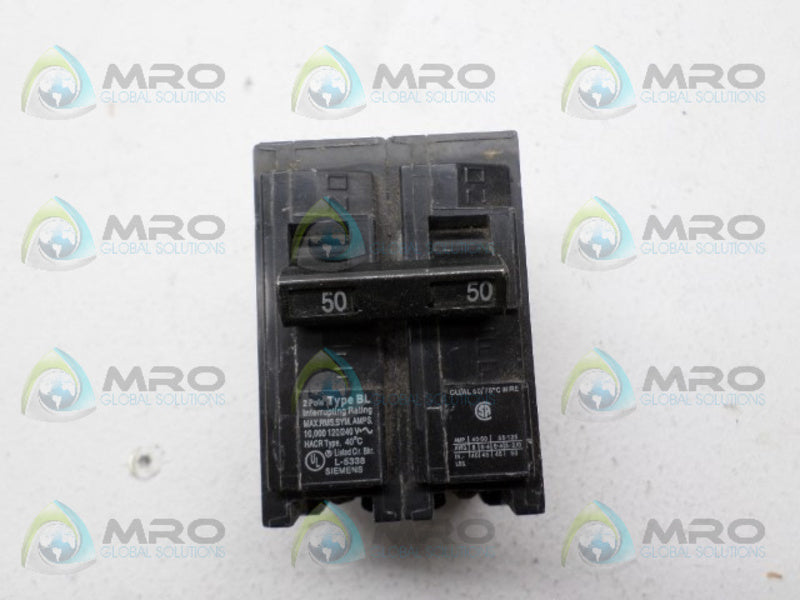 SIEMENS BL250 CIRCUIT BREAKER 50A *USED*