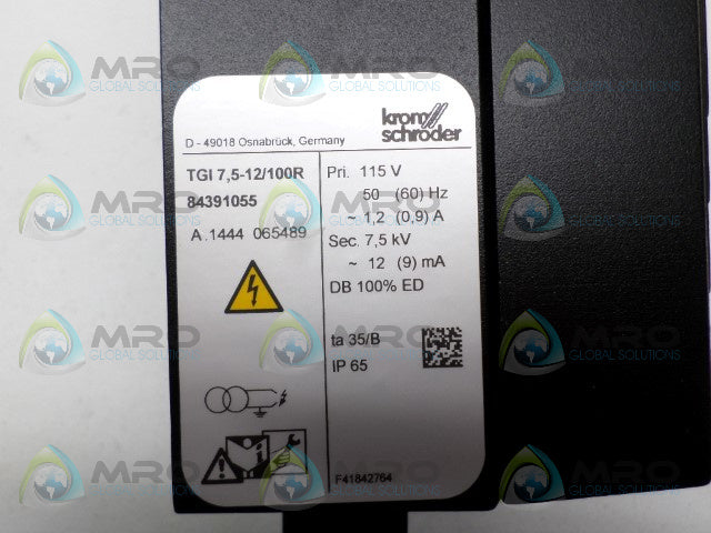 KROM SCHRODER 84391055 TGI7,5-12/100R IGNITION TRANSFORMER *NEW NO BOX*