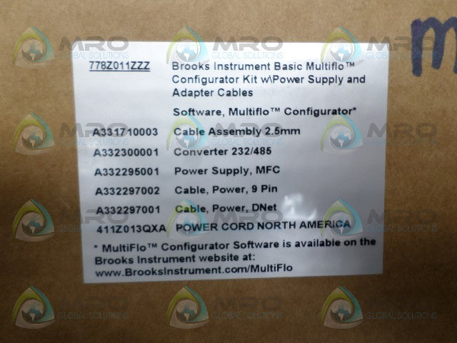 BROOKS 778Z011ZZZ CONFIGURATOR KIT *NEW IN BOX*