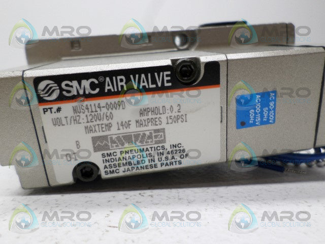 SMC NVS4114-0009D SOLENOID VALVE (AS PICTURED) *NEW NO BOX*