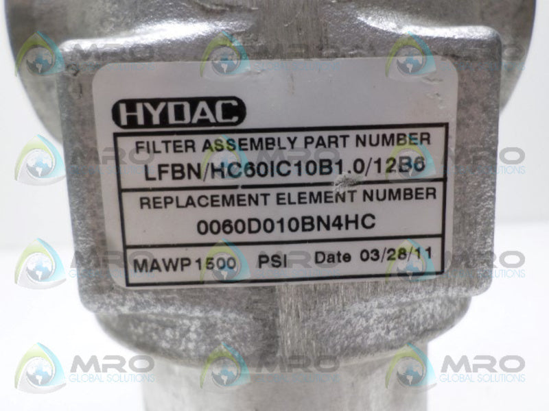 HYDAC LFBN/HC60IC10B1.0/12B6 HYDRAULIC PRESSURE FILTER *NEW NO BOX*