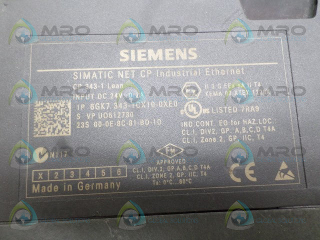 SIEMENS SIMATIC NET 6GK7343-1CX10-0XE0 COMMUNICATION MODULE *NEW NO BOX*