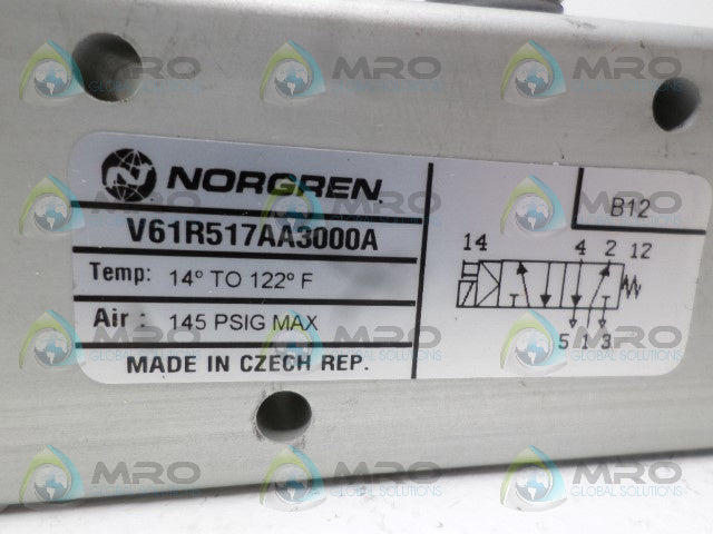 NORGREN V61R517AA3000A SOLENOID VALVE *USED*