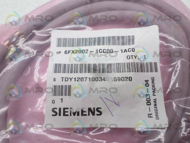 SIEMENS 6FX2002-1CC00-1AC0 CABLE *NEW IN FACTORY BAG*
