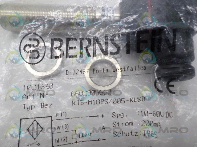 BERSTEIN KIB-M18PS/005-KLSD INDUCTIVE PROXIMITY SWITCH *NEW IN FACTORY BAG*