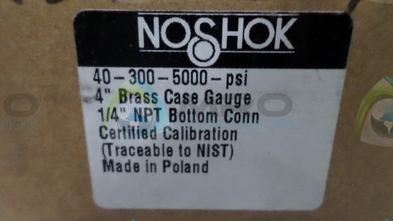 NOSHOK 40-300-5000-PSI BRASS GAUGE  NSMP
