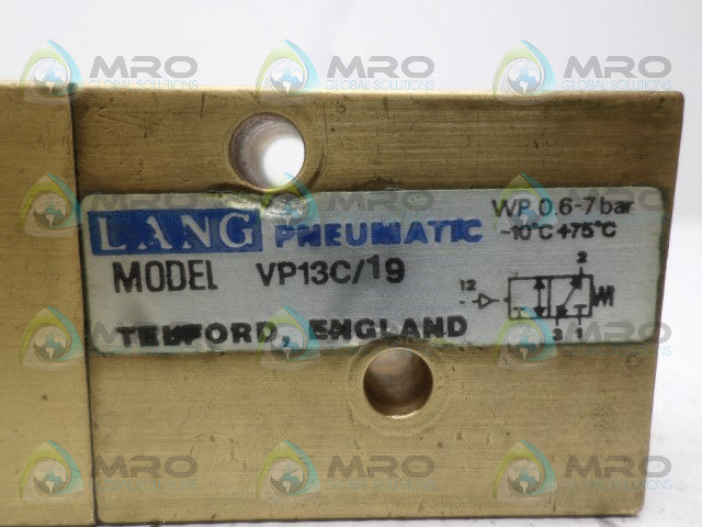 LANG VP13C/19 PNEUMATIC VALVE *USED*