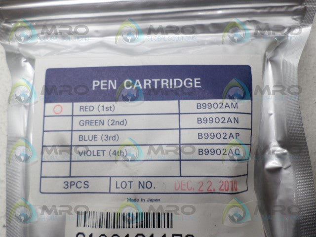 YOKOGAWA B9902AM RED PEN CARTRIDGE (PKG OF 3) *NEW IN ORIGINAL PACKAGE*