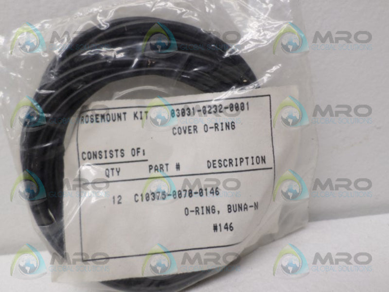 ROSEMOUNT 03031-0232-0001 COVER O-RING (PKG OF 12) * NEW IN FACTORY BAG *