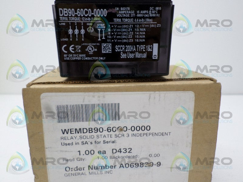 WATLOW DB90-60C0-0000 SOLID STATE RELAY *NEW IN BOX*