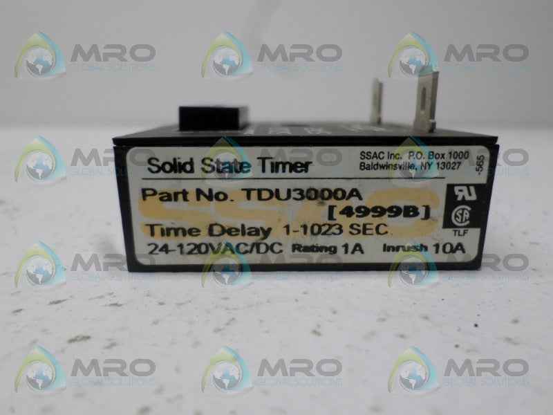 SSAC TDU3000A SOLID STATE TIMER 1-1023 SEC. *USED*