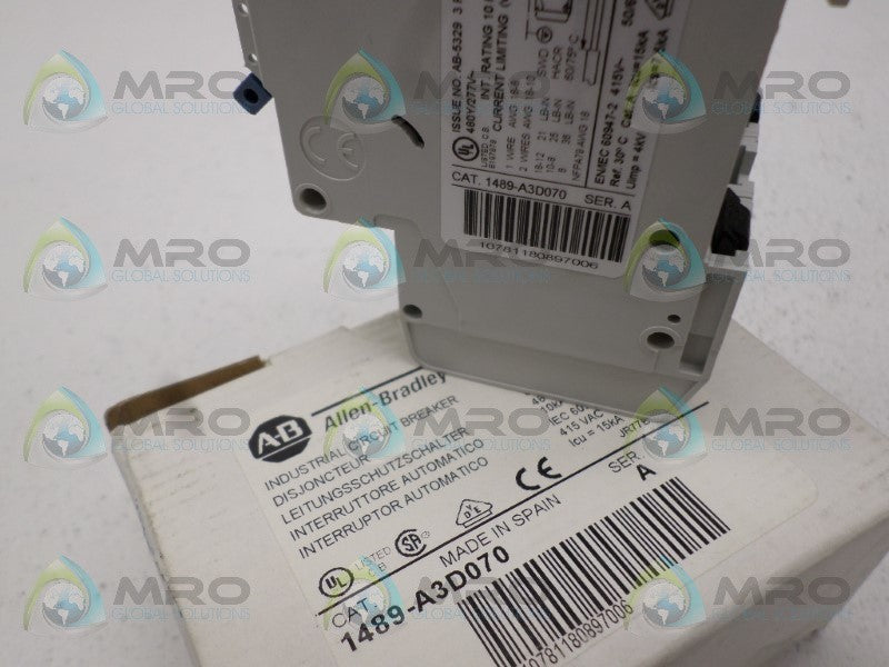 ALLEN BRADLEY 1489-A3D070 SER. A CIRCUIT BREAKER 7A  NSMP