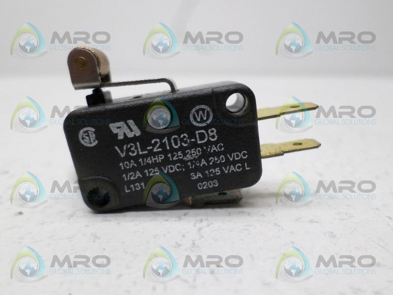 MICRO SWITCH V3L-2103-D8 ROLLER LEVEL SWITCH *NEW NO BOX*