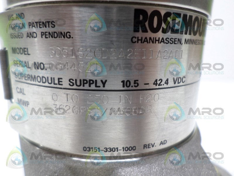 ROSEMOUNT 3051S2CD2A2E11A2AD1 PRESSURE TRANSMITTER  NSNP