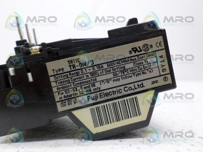 FUJI ELECTRIC TR-0N/3 TR13D OVERLOAD RELAY 0.1-0.15A *NEW NO BOX*