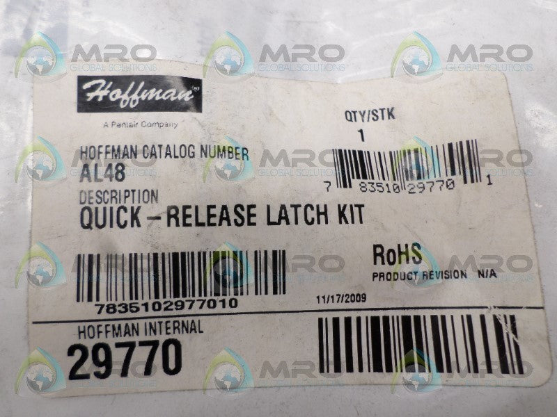 HOFFMAN AL48 QUICK RELEASE LATCH KIT *NEW IN FACTORY BAG*
