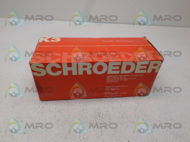 SCHROEDER K3 FILTER ELEMENT *NEW IN BOX*
