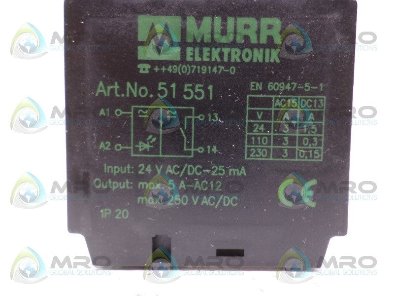 MURR ELEKTRONIK 51551 TERMINAL BLOCK *NEW NO BOX*