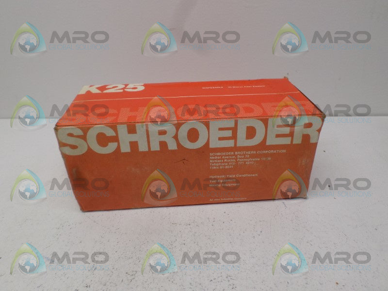 SCHROEDER K25 FILTER ELEMENT *NEW IN BOX*