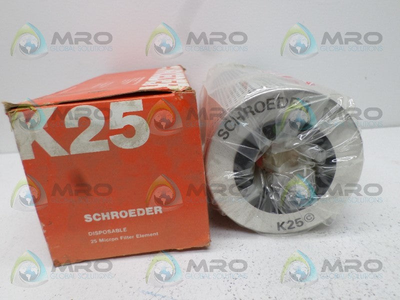 SCHROEDER K25 FILTER ELEMENT *NEW IN BOX*