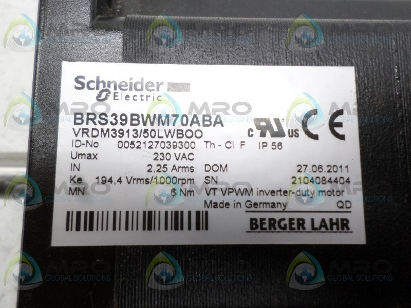 SCHNEIDER BRS39BWM70ABA INVERTER DUTY MOTOR *NEW NO BOX*