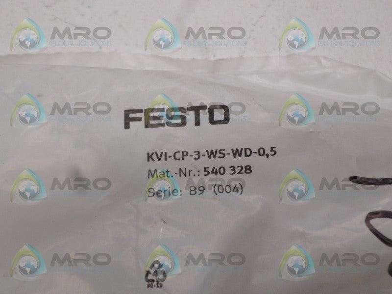 FESTO KVI-CP-3-WS-WD-0,5 CONNECTOR CABLE *NEW IN FACTORY BAG*