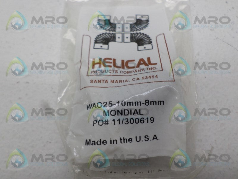 HELICAL WAC25-10MM-8MM FLEXIBLE COUPLING *NEW IN FACTORY BAG*