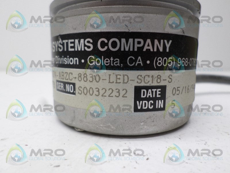 BEI H25E-F1-SB-1024-ABZC-8830-LED-SC18-S 924-01002-5773 ENCODER *NEW NO BOX*