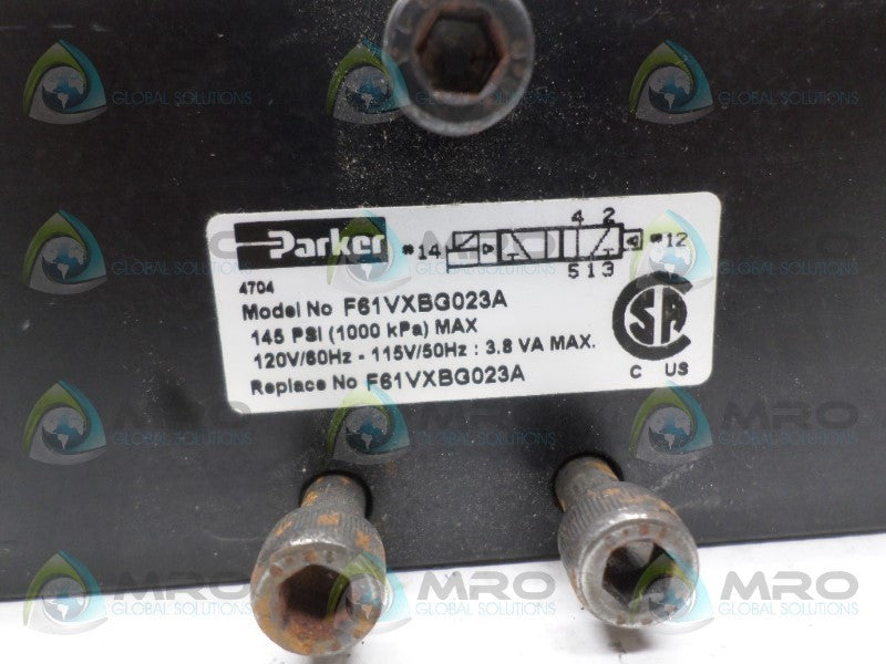 PARKER F61VXBG023A SOLENOID VALVE *NEW NO BOX*