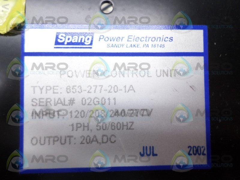 SPANG 653-277-20-1A (AS PICTURED) *USED*