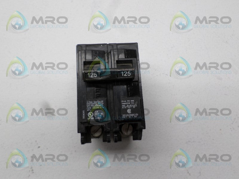 SIEMENS QP2125 CIRCUIT BREAKER 125A *USED*