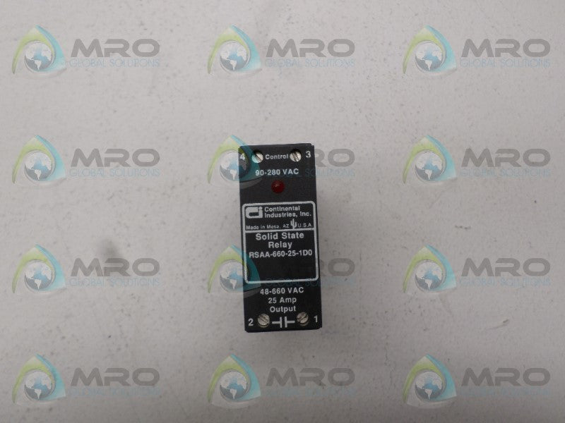 CONTINENTAL INDUSTRIES RSAA-660-25-1D0 SOLID STATE RELAY *NEW NO BOX*